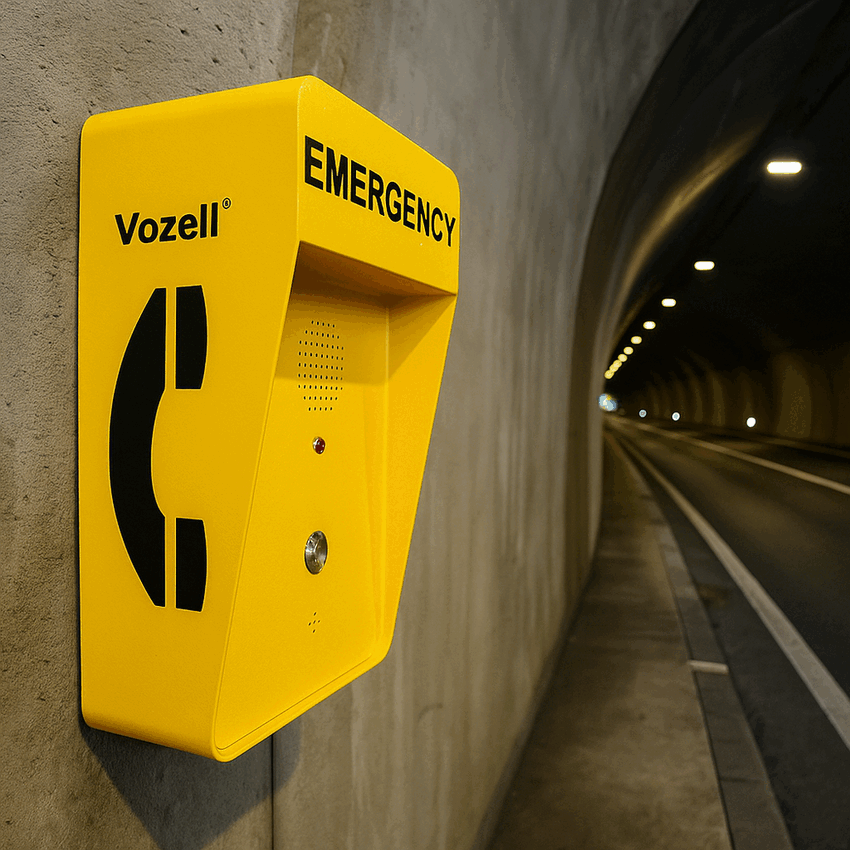 Teléfono de emergencia para carretera JR306-SC Vozell color amarillo de alta visibilidad